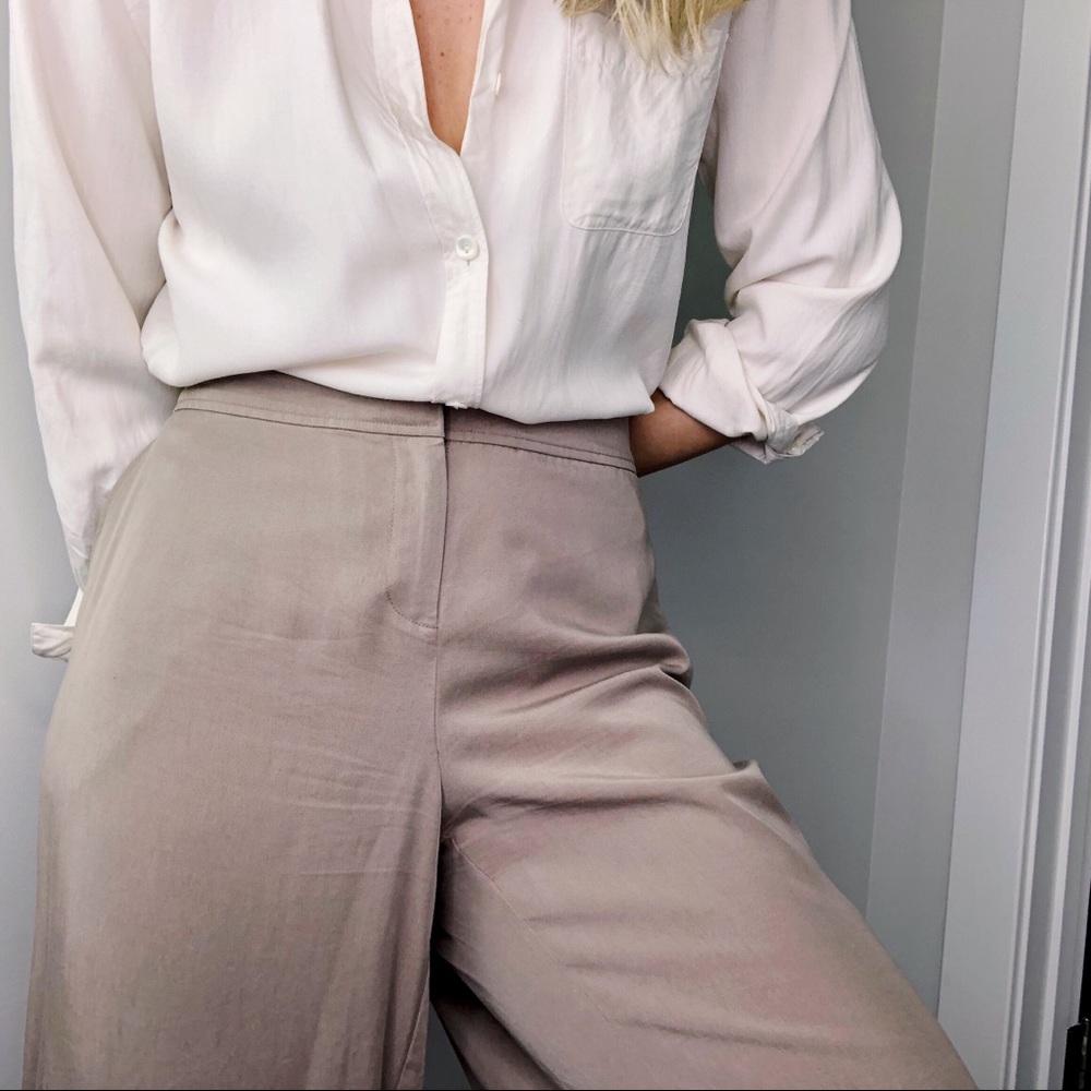 EILEEN FISHER | Crop Khaki Casual 100% Tencel Pant
